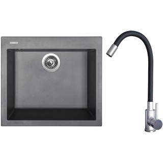 Set Sinks G22772 (dřez Cube 560 Titanium 72 + baterie Elasta Nerez/Černá)