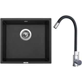 Set Sinks G21330 (dřez Frame 457 Granblack 30 + baterie Elasta Nerez/Černá)
