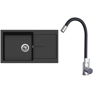 Set Sinks G23174 (dřez Infinity 860 Metalblack 74 + baterie Elasta Nerez/Černá)