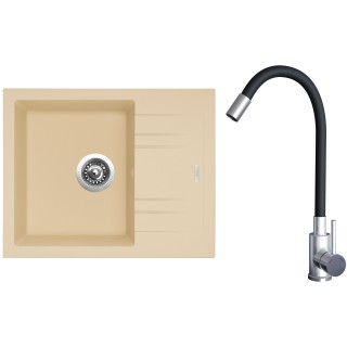 Set Sinks G20350 (dřez Linea 600 Sahara 50 + baterie Elasta Nerez/Černá)