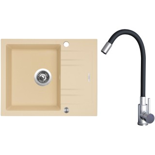 Set Sinks G20350XC (dřez Linea 600 XC Sahara 50 + baterie Elasta Nerez/Černá)