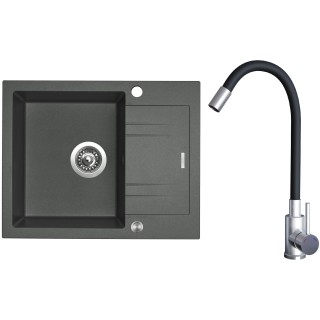 Set Sinks G20372XC (dřez Linea 600 XC Titanium 72 + baterie Elasta Nerez/Černá)