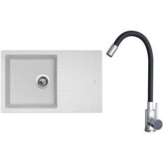 Set Sinks G20728 (dřez Linea 780 Milk 28 + baterie Elasta Nerez/Černá)