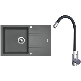 Set Sinks G20772XC (dřez Linea 780 XC Titanium 72 + baterie Elasta Nerez/Černá)