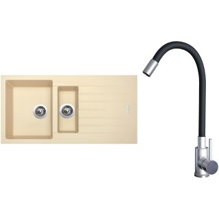 Set Sinks G22450 (dřez Perfecto 1000.1 Sahara 50 + baterie Elasta Nerez/Černá)