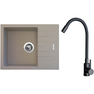 Set Sinks G24529 (dřez Perfecto 650 Avena 29 + baterie Elasta Černá matná)