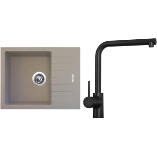 Set Sinks G11129 (dřez Perfecto 650 Avena 29 + baterie Elka Černá matná)