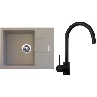 Set Sinks G10729 (dřez Perfecto 650 Avena 29 + baterie Vitalia Černá matná)