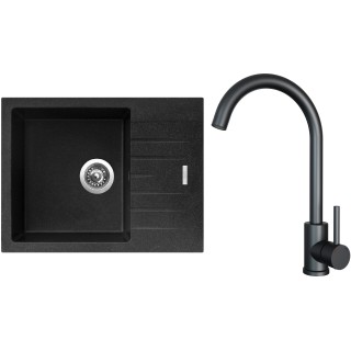 Set Sinks G24430 (dřez Perfecto 650 Granblack 30 + baterie Arco Černá matná)