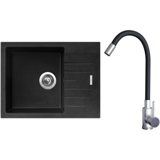 Set Sinks G21830 (dřez Perfecto 650 Granblack 30 + baterie Elasta Nerez/Černá)