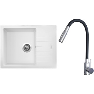 Set Sinks G24728 (dřez Perfecto 650 Milk 28 + baterie Elasta S Nerez/Černá)