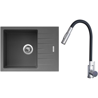Set Sinks G24772 (dřez Perfecto 650 Titanium 72 + baterie Elasta S Nerez/Černá)