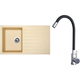 Set Sinks G22150 (dřez Perfecto 860 Sahara 50 + baterie Elasta Nerez/Černá)