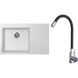 Set Sinks G20828 (dřez Rim 780 L Milk 28 levý + baterie Elasta Nerez/Černá)