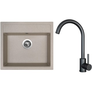 Set Sinks G23629 (dřez Solo 560 Avena 29 + baterie Arco Černá matná)