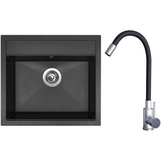 Set Sinks G21530 (dřez Solo 560 Granblack 30 + baterie Elasta Nerez/Černá)