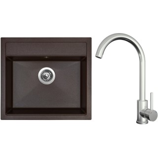 Set Sinks G24093 (dřez Solo 560 Marone 93 + baterie Arco Celonerezová)