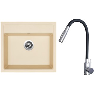 Set Sinks G24150 (dřez Solo 560 Sahara 50 + baterie Elasta S Nerez/Černá)