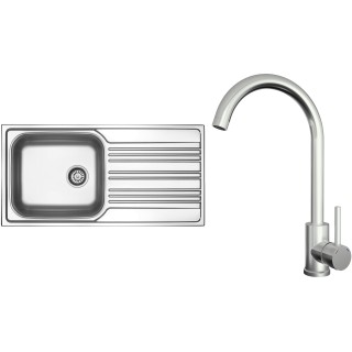 Set Sinks N150 (dřez Star 1000 XXL V 0,7mm, matný + baterie Arco Celonerezová)