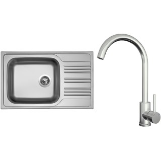 Set Sinks N136 (dřez Star 780 XXL 0,7 mm, matný + baterie Arco Celonerezová)