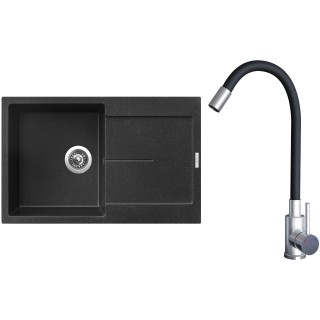 Set Sinks G21930 (dřez Ultima 790 Granblack 30 + baterie Elasta Nerez/Černá)