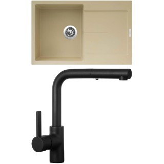 Set Sinks G25550 (dřez Ultima 790 Sahara 50 + baterie Enigma S Černá matná)