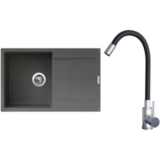 Set Sinks G21972 (dřez Ultima 790 Titanium 72 + baterie Elasta Nerez/Černá)