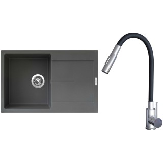 Set Sinks G25372 (dřez Ultima 790 Titanium 72 + baterie Elasta S Nerez/Černá)