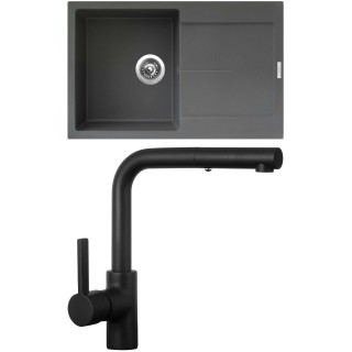 Set Sinks G25572 (dřez Ultima 790 Titanium 72 + baterie Enigma S Černá matná)