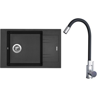 Set Sinks G21074 (dřez Vario 780 Metalblack 74 + baterie Elasta Nerez/Černá)