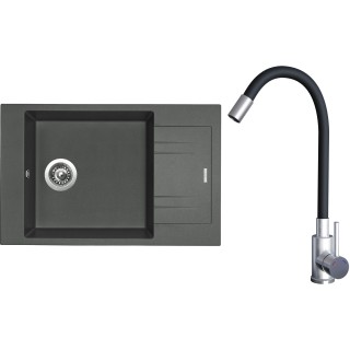 Set Sinks G21072 (dřez Vario 780 Titanium 72 + baterie Elasta Nerez/Černá)