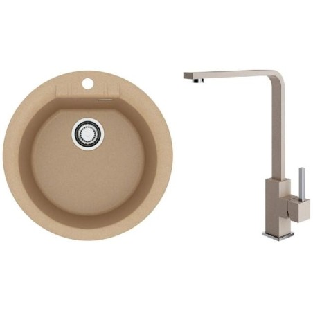 Set Alveus (dřez Cadit 100 Beige 55 + baterie Afra Beige 55)