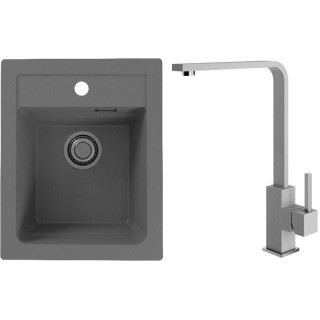 Set Alveus (dřez Atrox 10 Beton 81 + baterie Afra Beton 81)