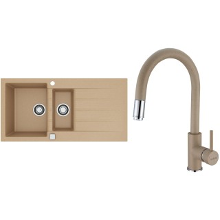 Set Alveus (dřez Cadit 80 Beige 55 + baterie Delos Beige 55)