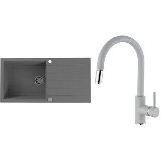 Set Alveus (dřez Cadit 50 Beton 81 + baterie Delos Beton 81)