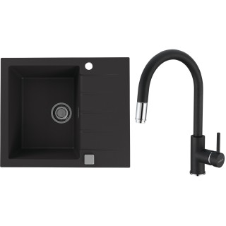 Set Alveus (dřez Cadit 10 Black 91 + baterie Delos Black 91)