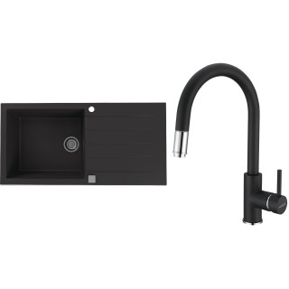 Set Alveus (dřez Cadit 50 Black 91 + baterie Delos Black 91)