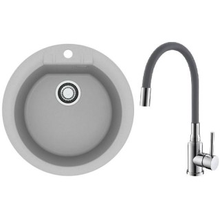 Set Alveus (dřez Cadit 100 Beton 81 + baterie Mintas Beton/Chrom)