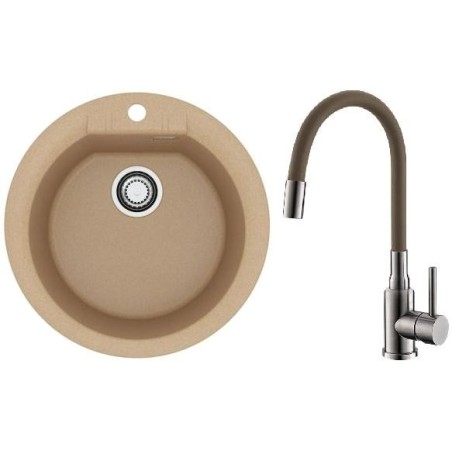 Set Alveus (dřez Cadit 100 Beige 55 + baterie Mintas Béžová/Kartáčovaná ocel) Set Alveus (dřez Cadit 100 Beige 55 + baterie Mintas Béžová/Kartáčovaná ocel)