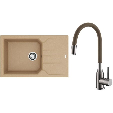 Set Alveus (dřez Record 40 Beige 55 + baterie Mintas Béžová/Kartáčovaná ocel) Set Alveus (dřez Record 40 Beige 55 + baterie Mintas Béžová/Kartáčovaná ocel)