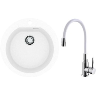 Set Alveus (dřez Cadit 100 White 11 + baterie Mintas Bílá/Chrom)