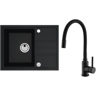 Set Alveus (dřez Intermezzo 30 Deep Black 90 + baterie Mintas Černá matná)