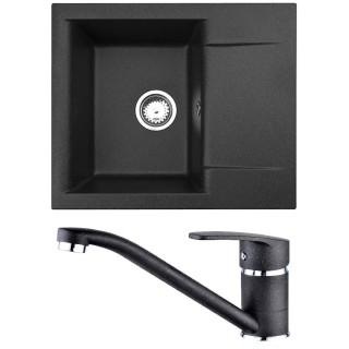 Set Alveus (dřez Gem 20 Black 91 + baterie Nina Black 91)