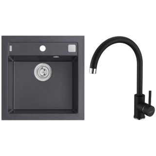 Set Alveus (dřez Formic 20 Black 91 + baterie Roxa Black 91)