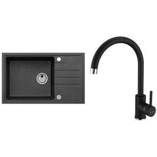 Set Alveus (dřez Intermezzo 130 Black 91 + baterie Roxa Black 91)