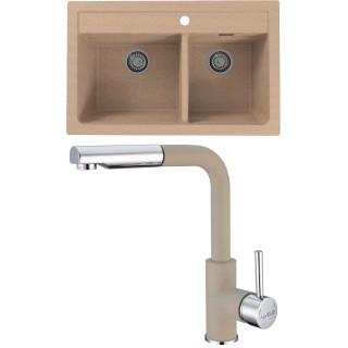 Set Alveus (dřez Atrox 50 Beige 55 + baterie Siros Beige 55)