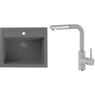 Set Alveus (dřez Atrox 30 Beton 81 + baterie Siros Beton 81)