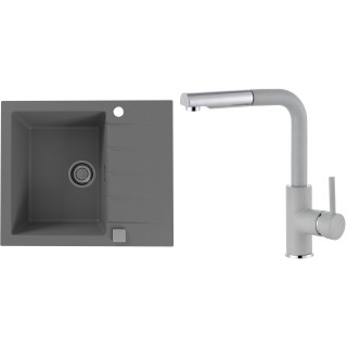 Set Alveus (dřez Cadit 10 Beton 81 + baterie Siros Beton 81)