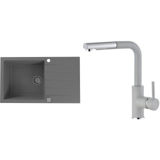 Set Alveus (dřez Cadit 40 Beton 81 + baterie Siros Beton 81)