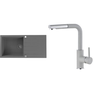 Set Alveus (dřez Cadit 50 Beton 81 + baterie Siros Beton 81)